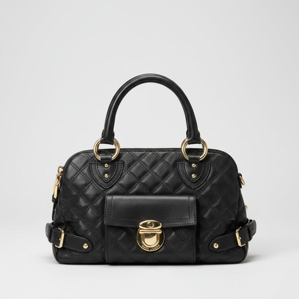 Marc Jacobs black leather Venetia satchel